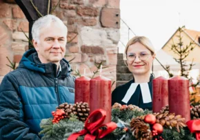 Bürgermeister Peter Neumann und Pfarrerin Franziska Freiberg | Foto: Julia Otto